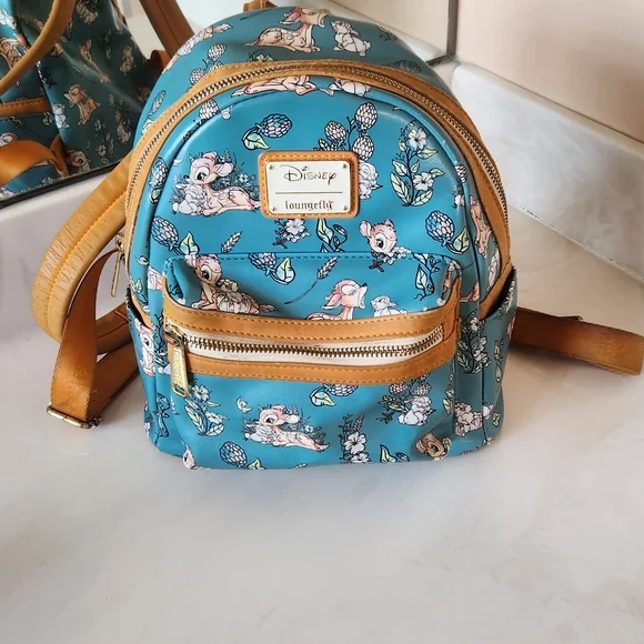 Loungefly | Bags | Disney Loungefly Blue Floral Mini  display picture 1